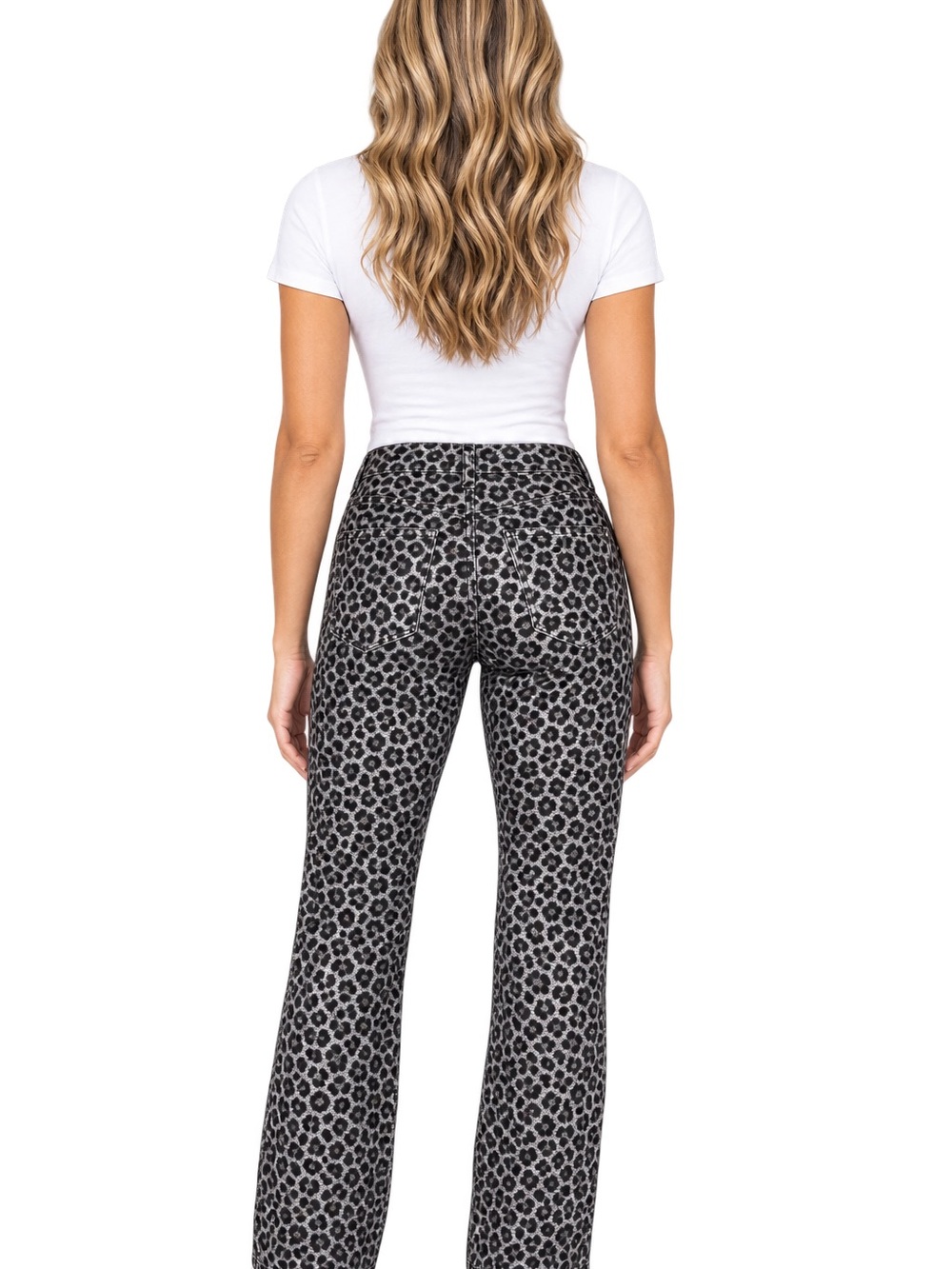 Michael Kors Gray Leopard-Print straight leg